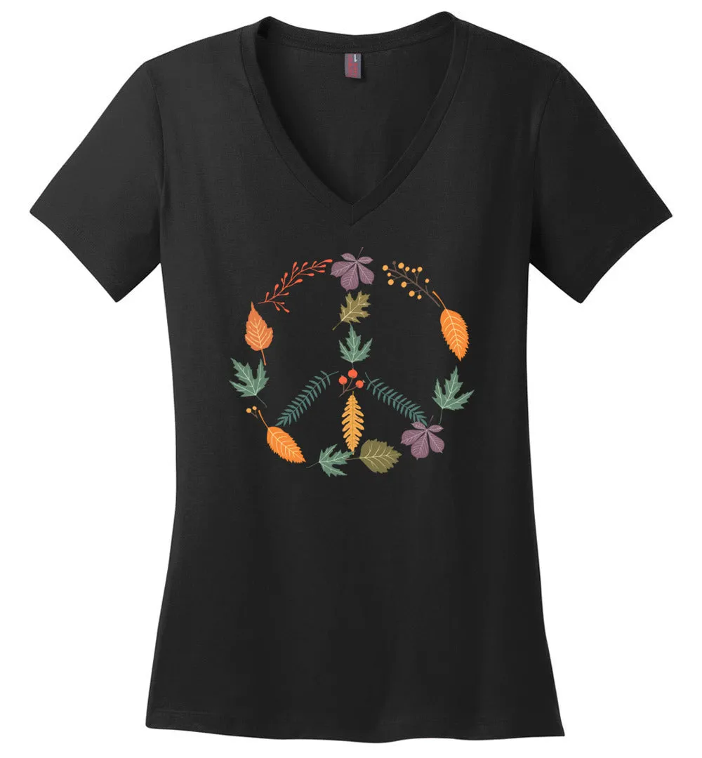 Fall Peace Sign V-neck