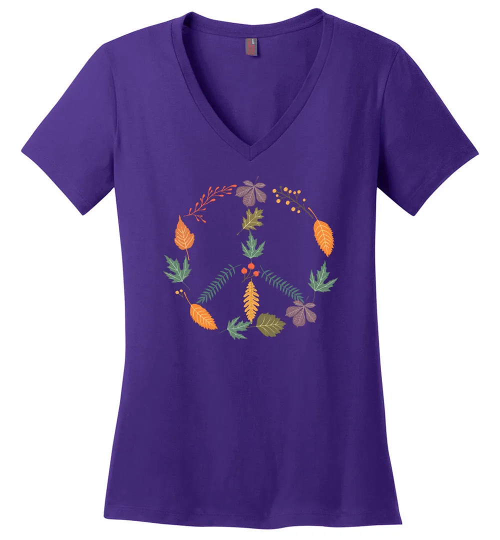 Fall Peace Sign V-neck