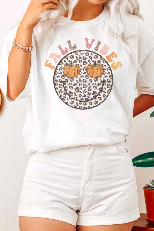 FALL VIBES LEOPARD PUMPKINS GRAPHIC TEE PLUS SIZE