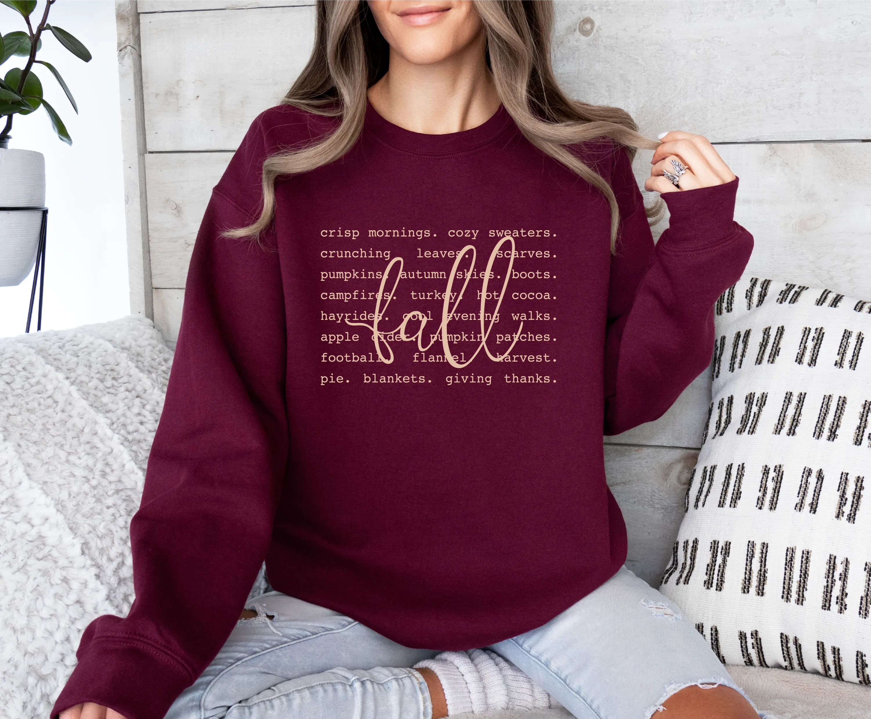 Fall Words Classic Crew Neck Sweater