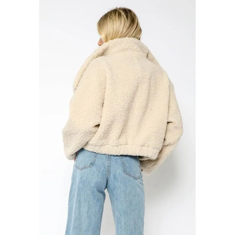 Faux Fur Cropped Hoodie