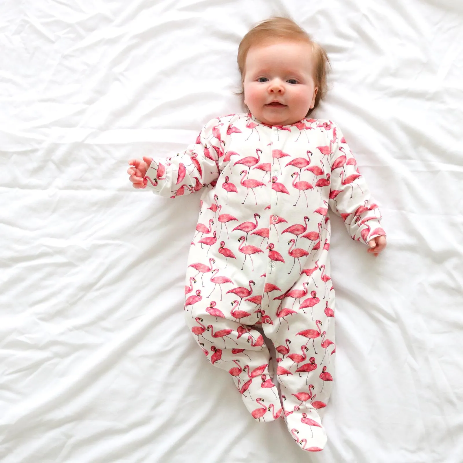 Flamingo cotton sleepsuit