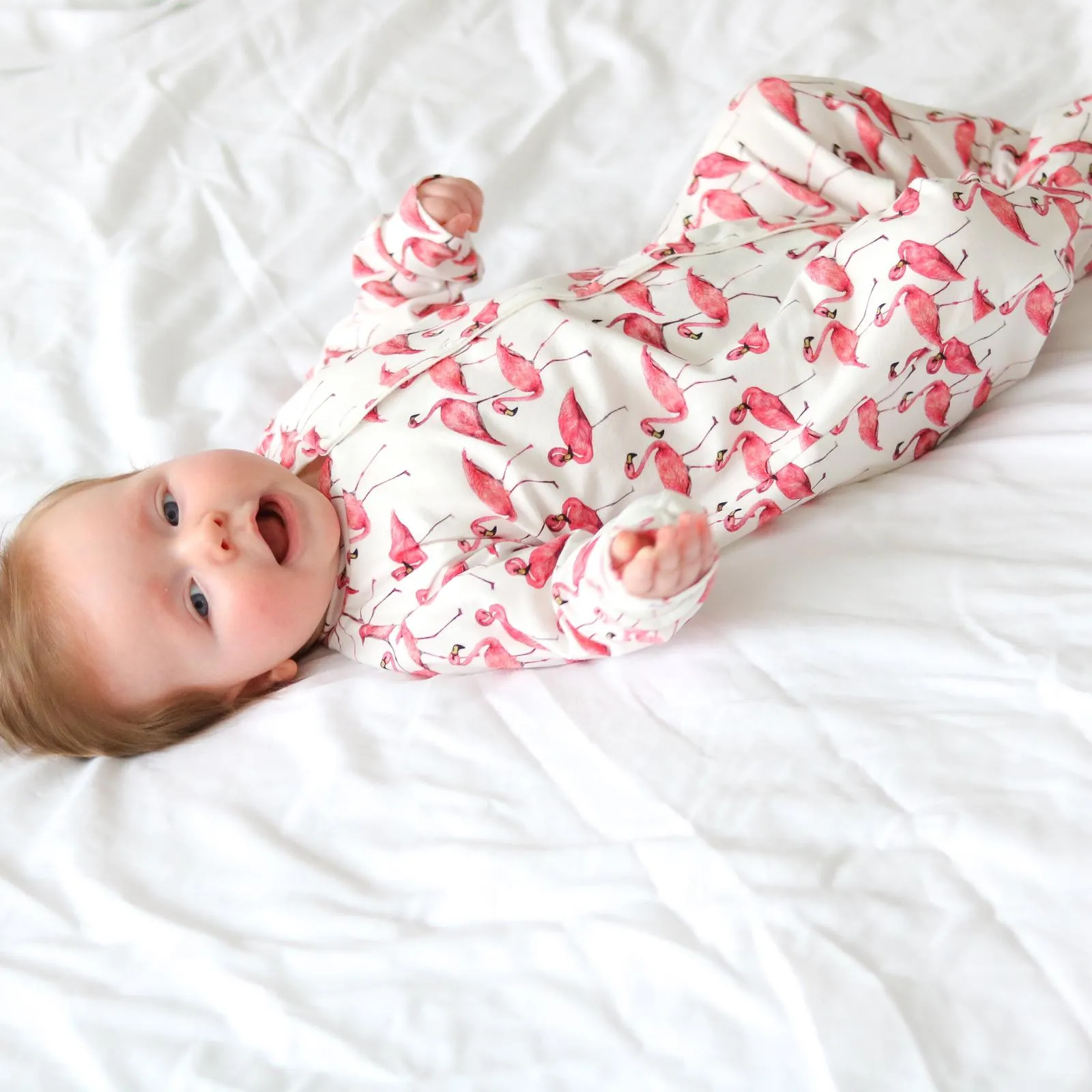 Flamingo cotton sleepsuit