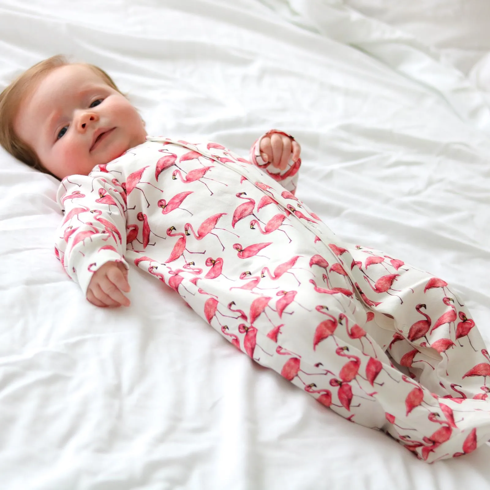 Flamingo cotton sleepsuit