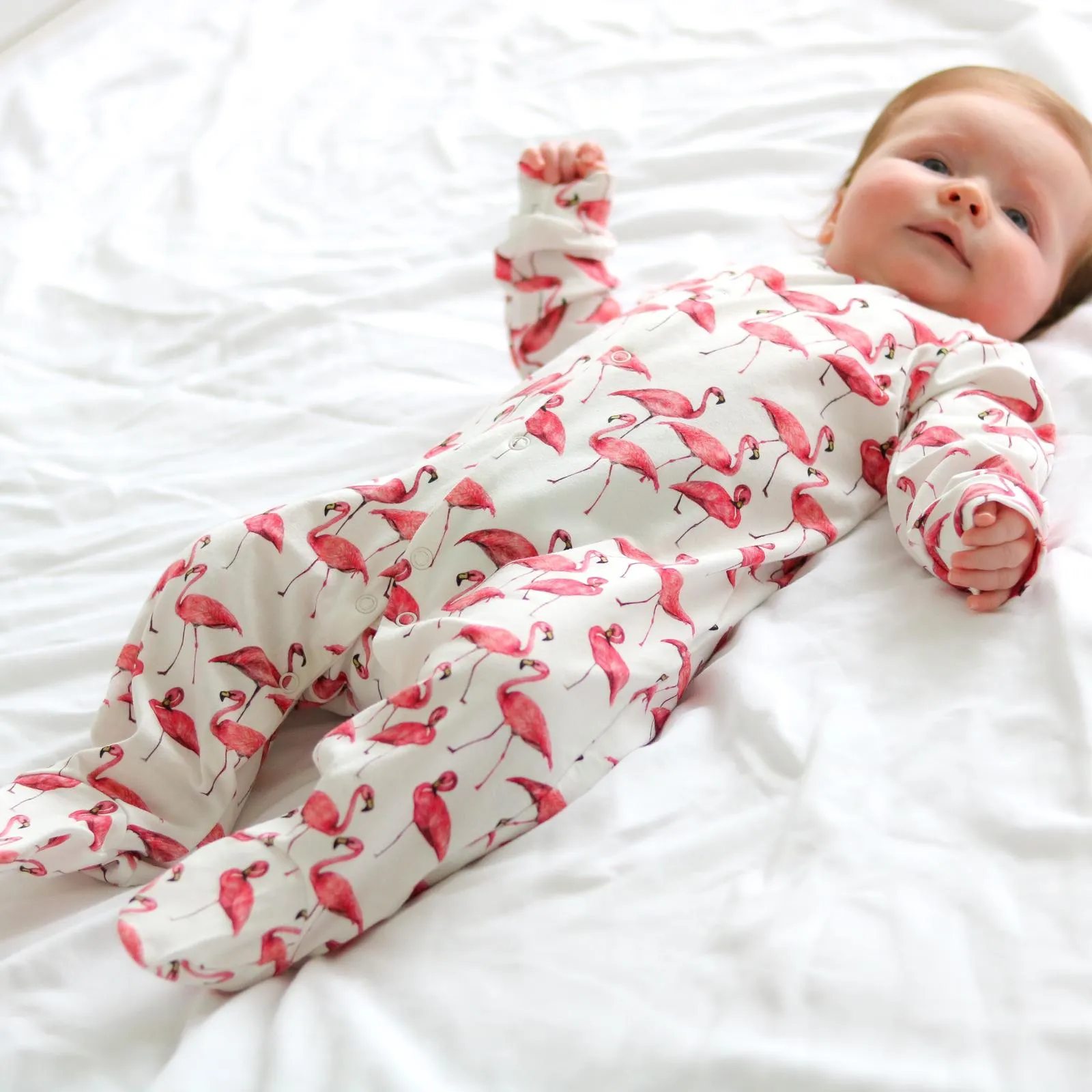 Flamingo cotton sleepsuit