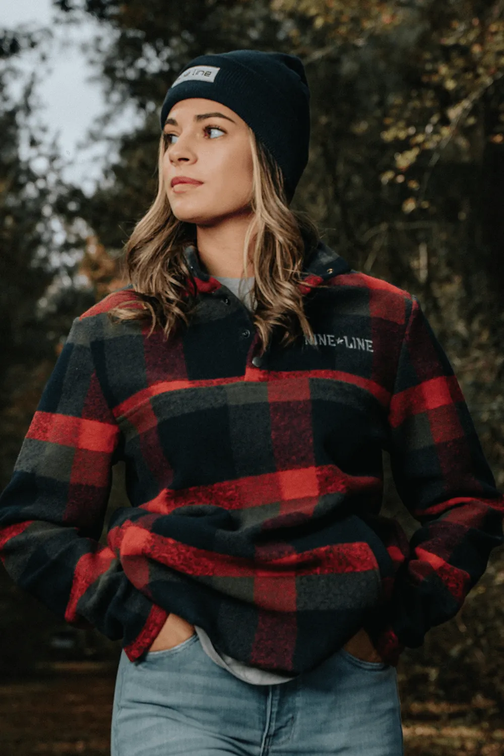 Flannel Snap Pullover