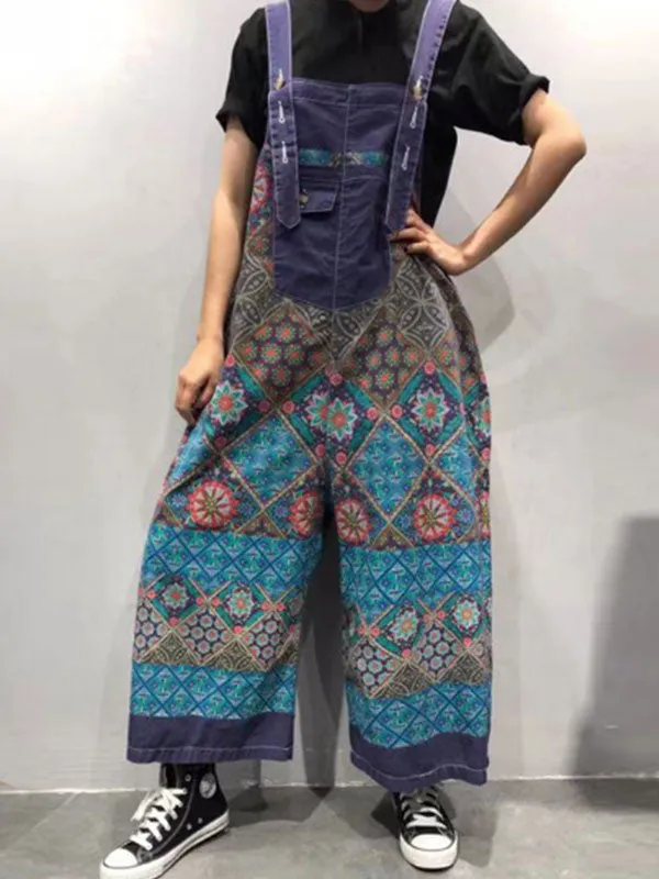 Flowy Functionality Cotton Overalls