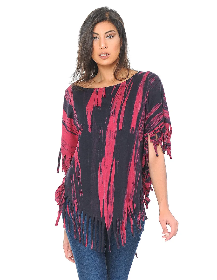 Fringed Cotton Poncho