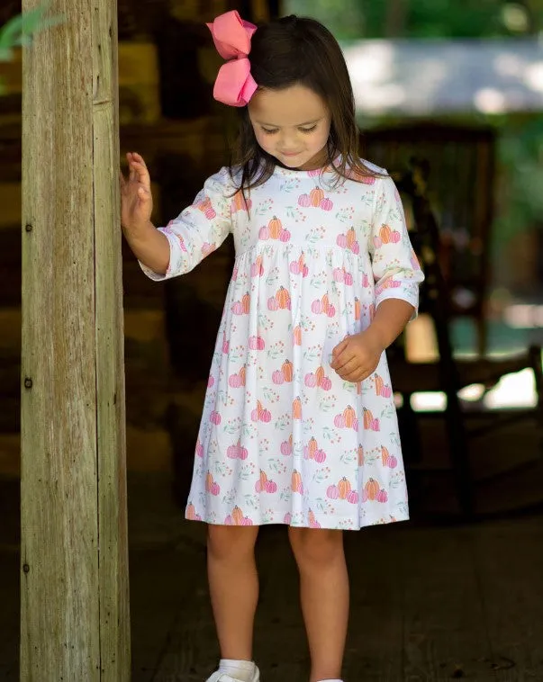 Girls' "Fall Pumpkin" Pima Cotton Dress