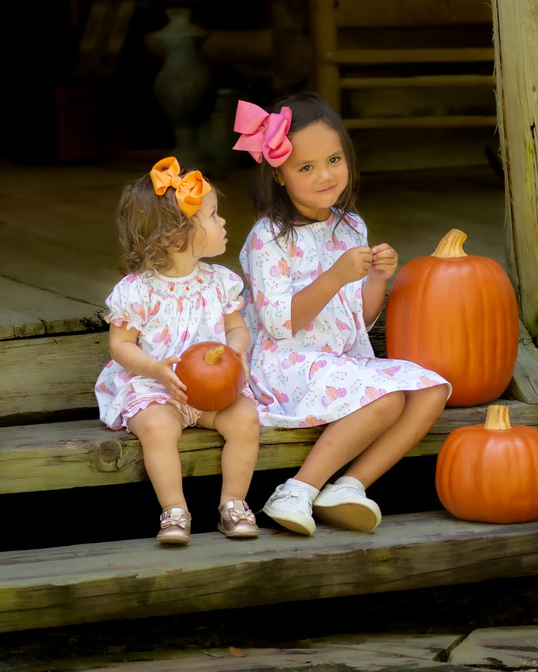 Girls' "Fall Pumpkin" Pima Cotton Dress