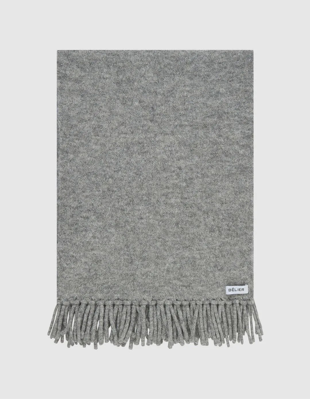 Grey Alpaca Knit Scarf