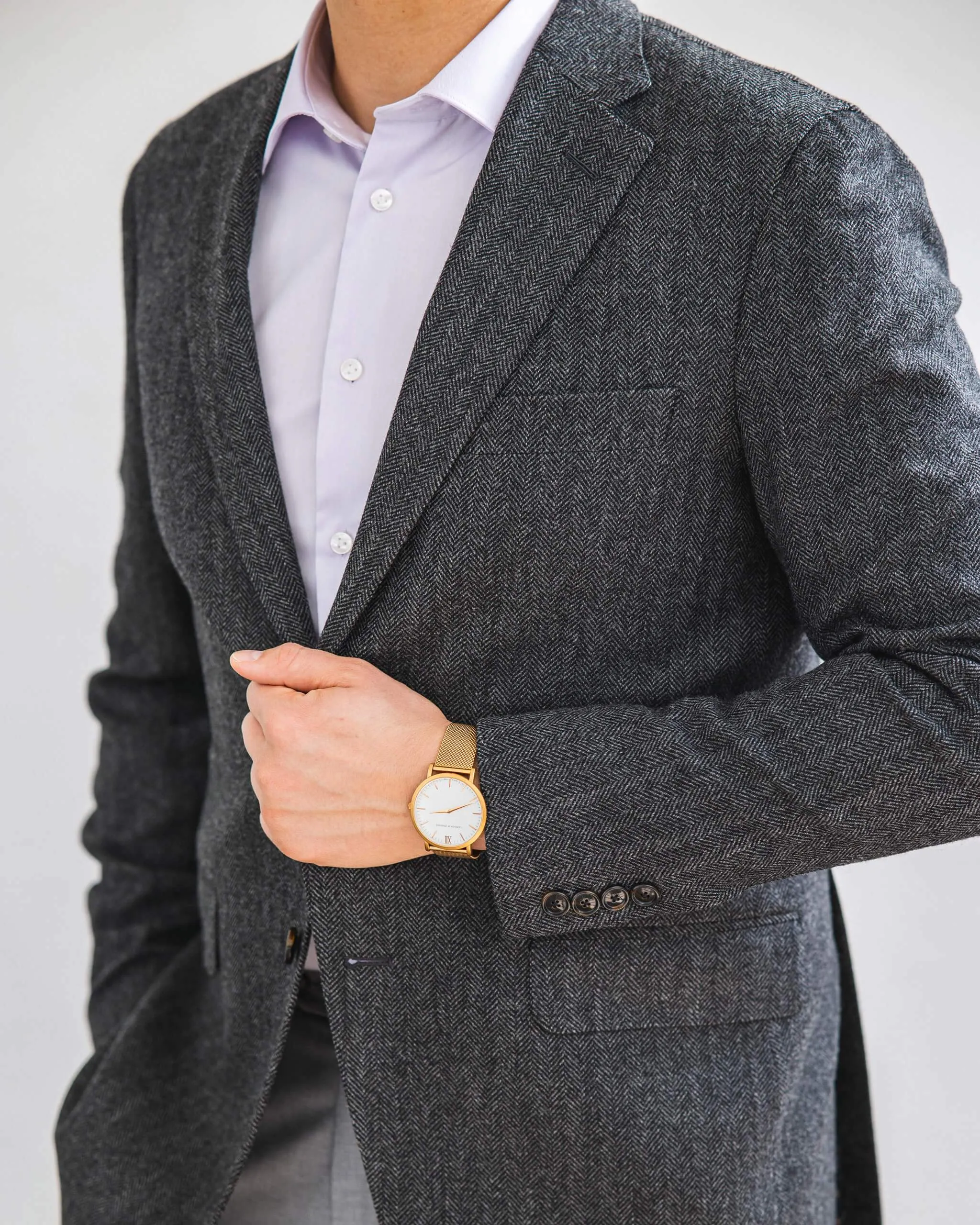 Grey Herringbone Sport Coat