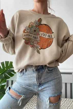 HAPPY FALL YOU ALL GRAPHIC SWEATSHIRT PLUS SIZE