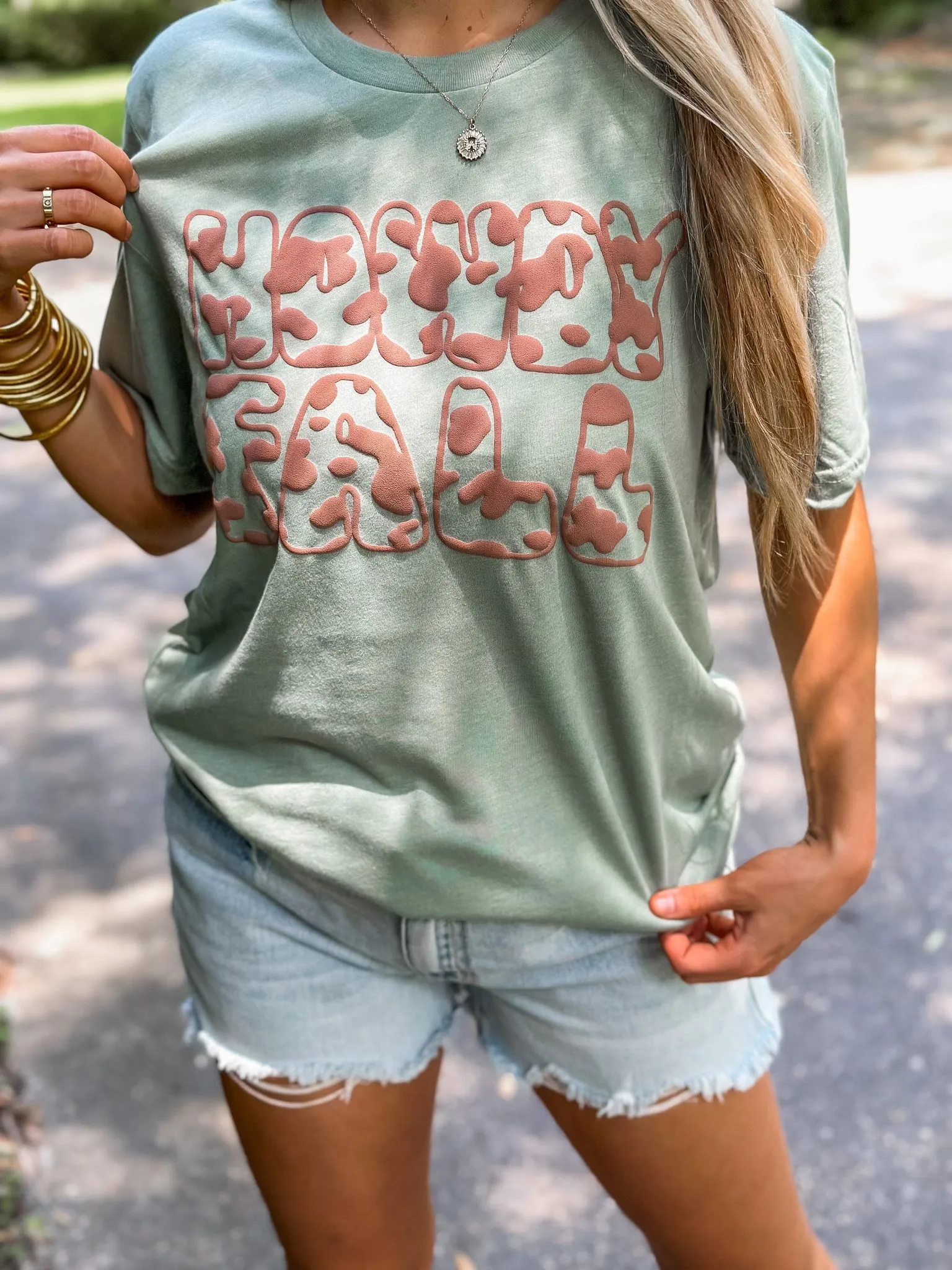 Howdy Fall Cowprint Puff Tee