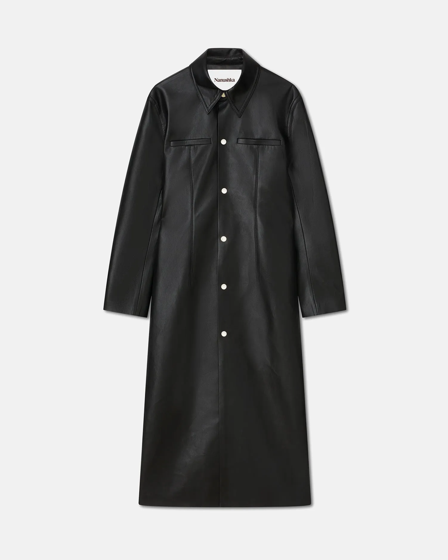 Ivan - Sale Regenerated Leather Coat - Black