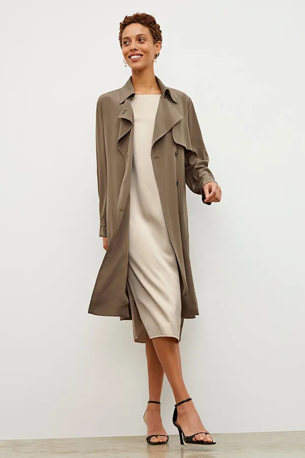 Jensen Trench - Silk :: Deep Khaki