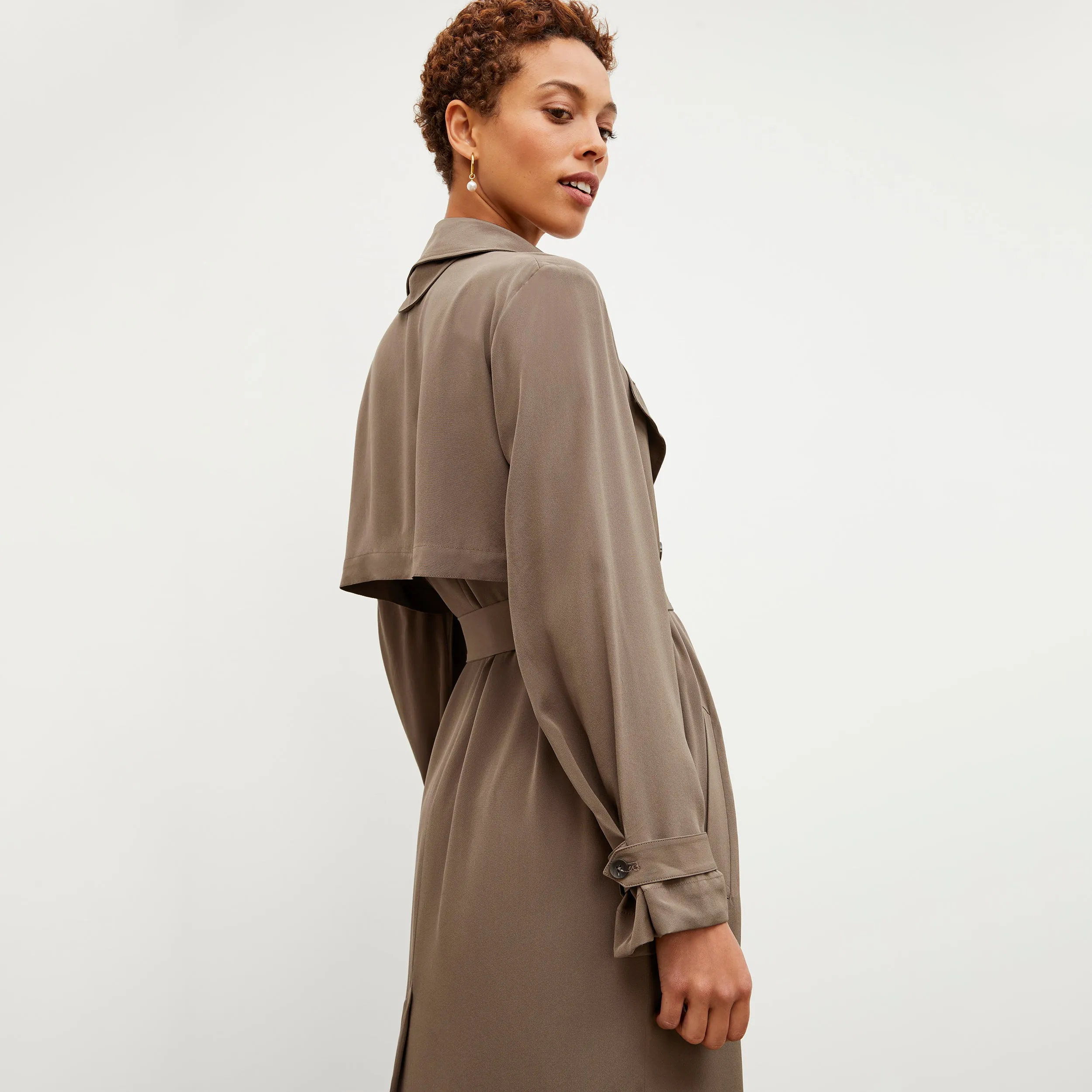 Jensen Trench - Silk :: Deep Khaki