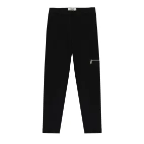 JERSEY TAILORED ZIP TROUSERS - BLACK