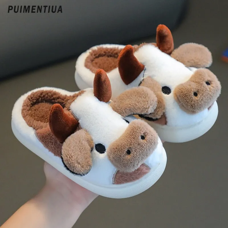 Kawaii Cow Warm Winter Slippers