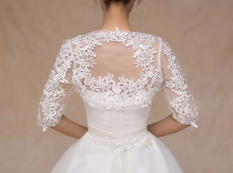 Lace Ivory Half Sleeve Wedding Jacket Bolero