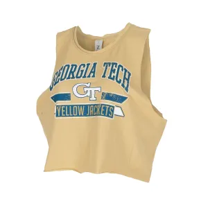 Ladies Georgia Tech Yellow Jackets Arched Muscle Tank