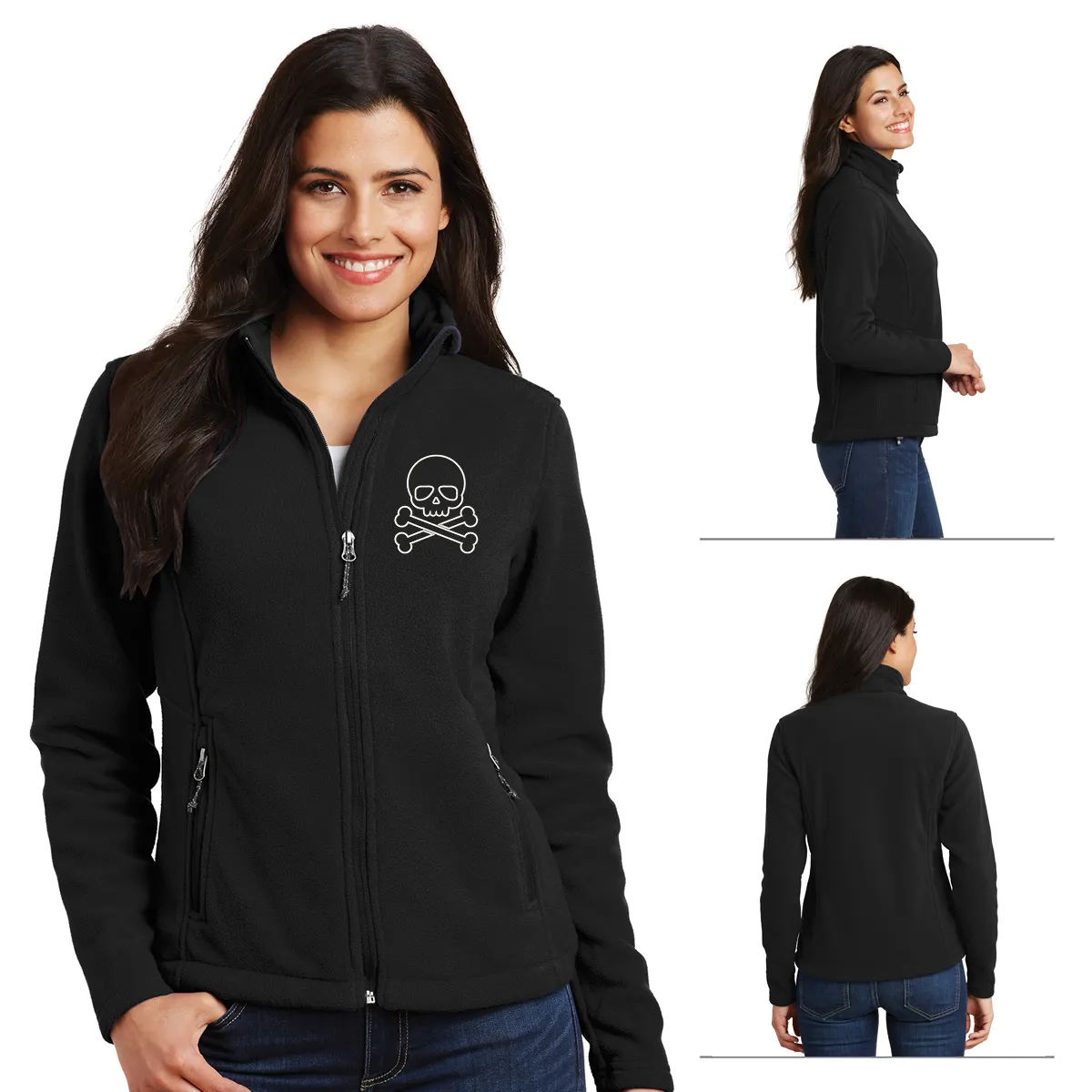 Ladies Microfleece Skull & Crossbones Jacket