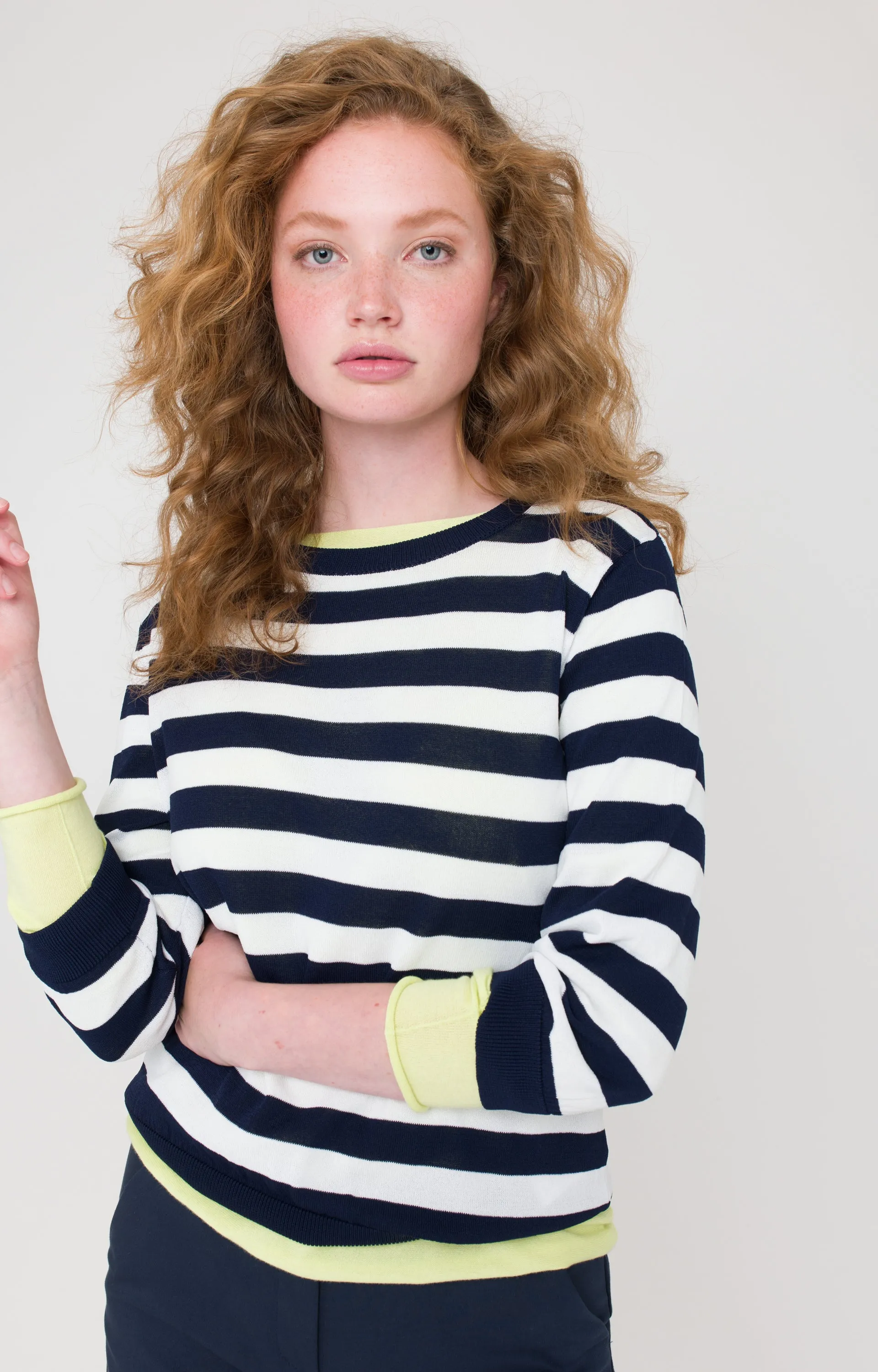 Lauretta Pullover | navy stripe