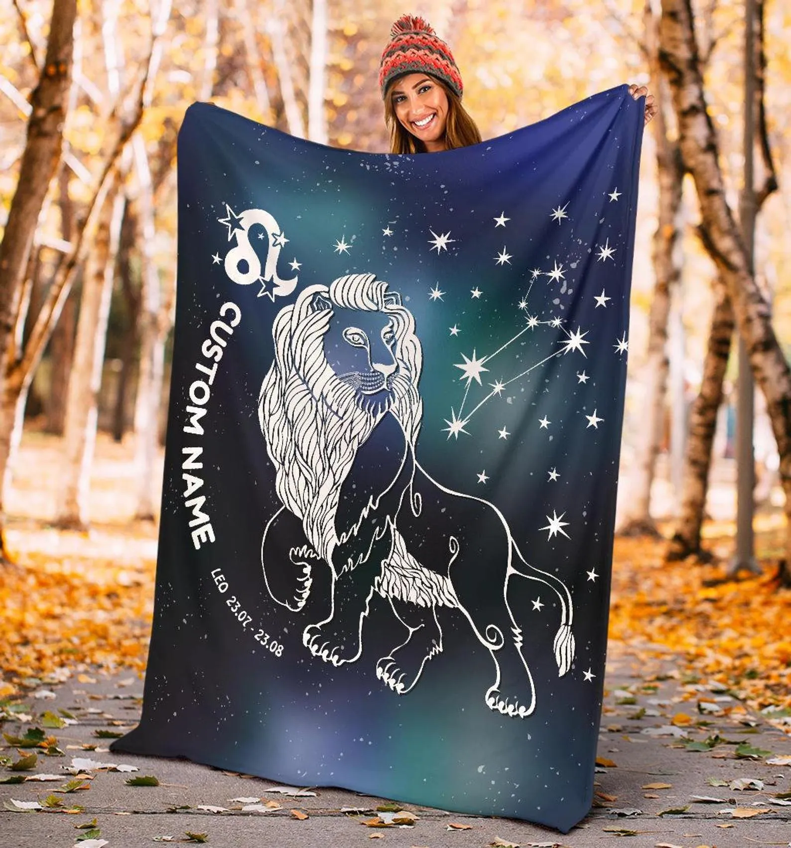 Leo Horoscope Zodiac Zodiac Blanket, Leo Star Sign Throw Blanket, Teen Girls Boys And Adult Micro Fleece Blanket, Warm Leo Throw Blanket