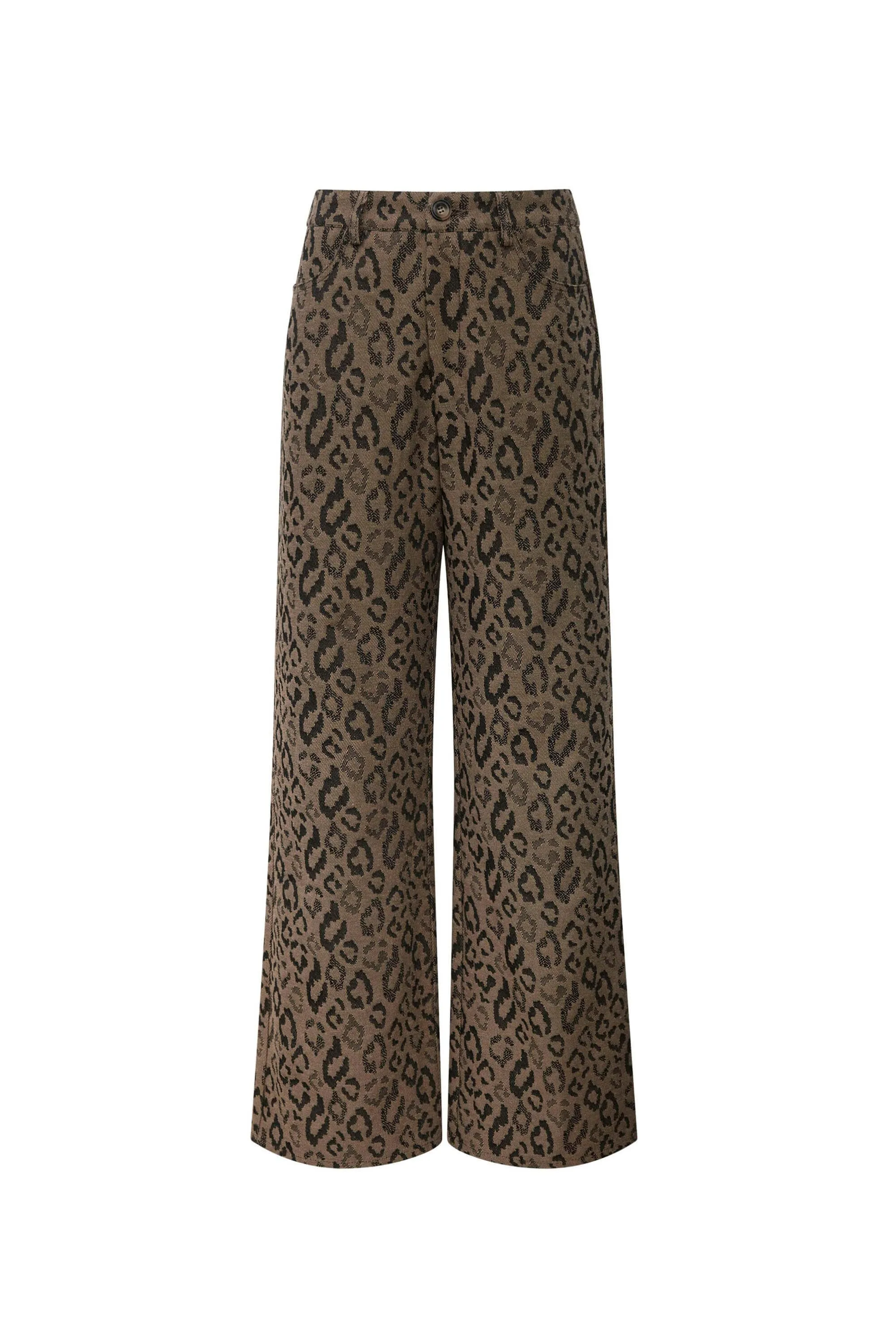 Leopard Print Detail Trousers