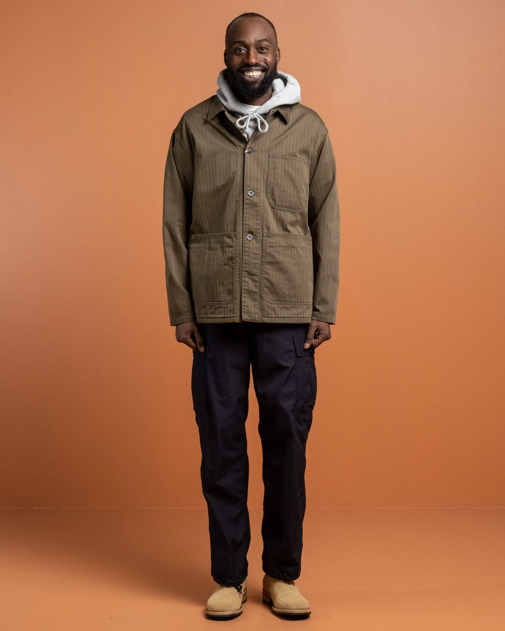 MIL Chore Jacket Supima Herringbone Olive