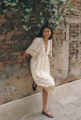 Mira Dress | Warm Ivory Etoile Eyelet