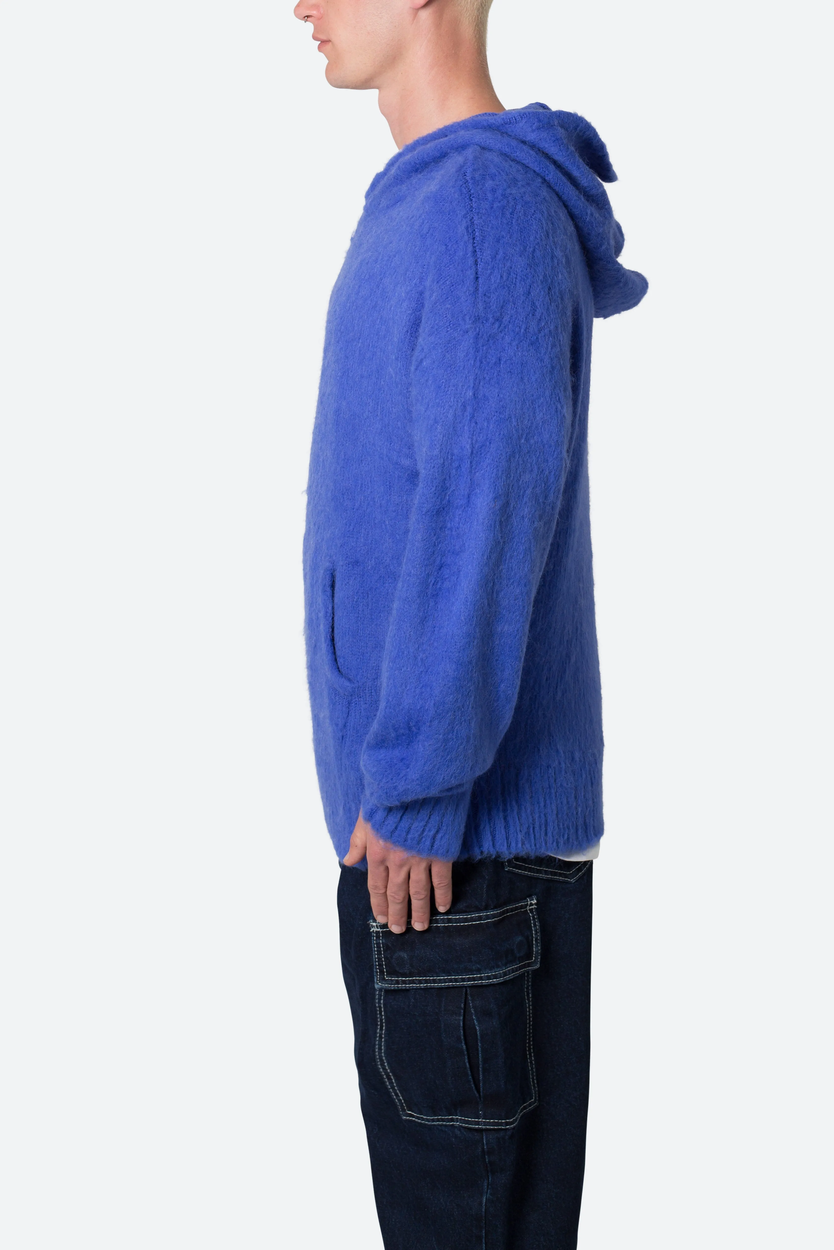 Mohair Hoodie - Blue