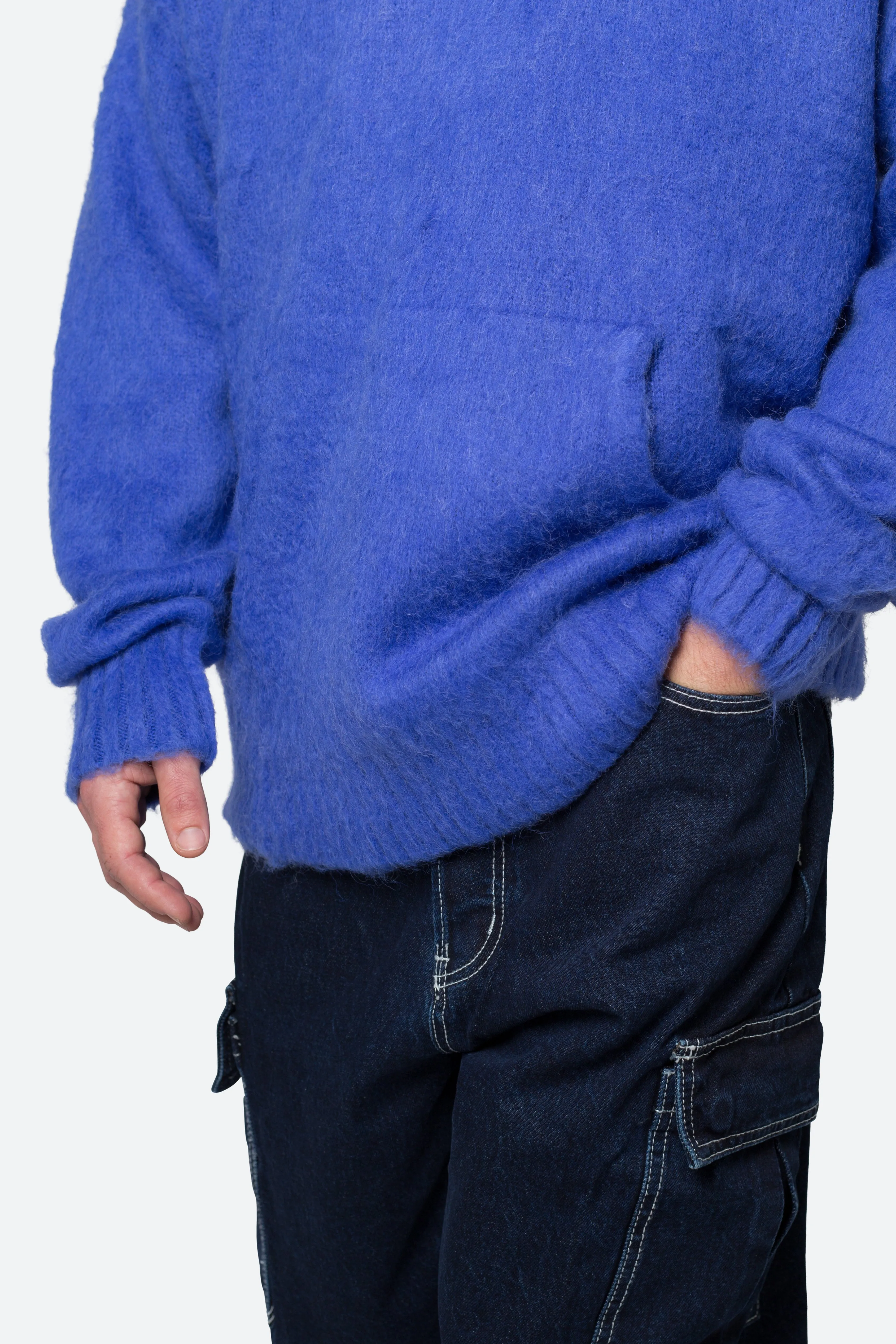 Mohair Hoodie - Blue