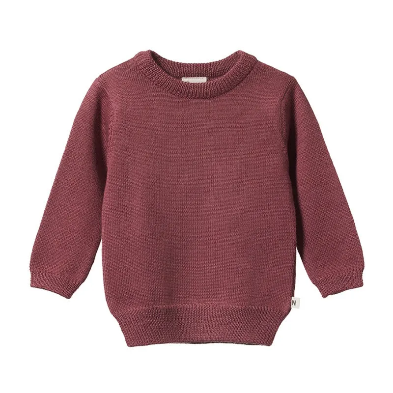 Nature Baby Merino Pullover - Rhubarb