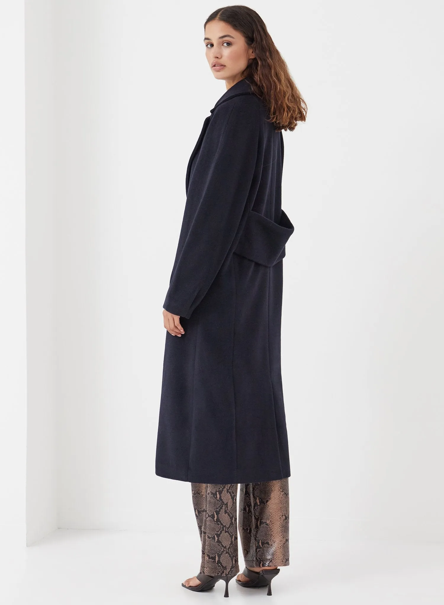 Navy Longline Coat - Betty