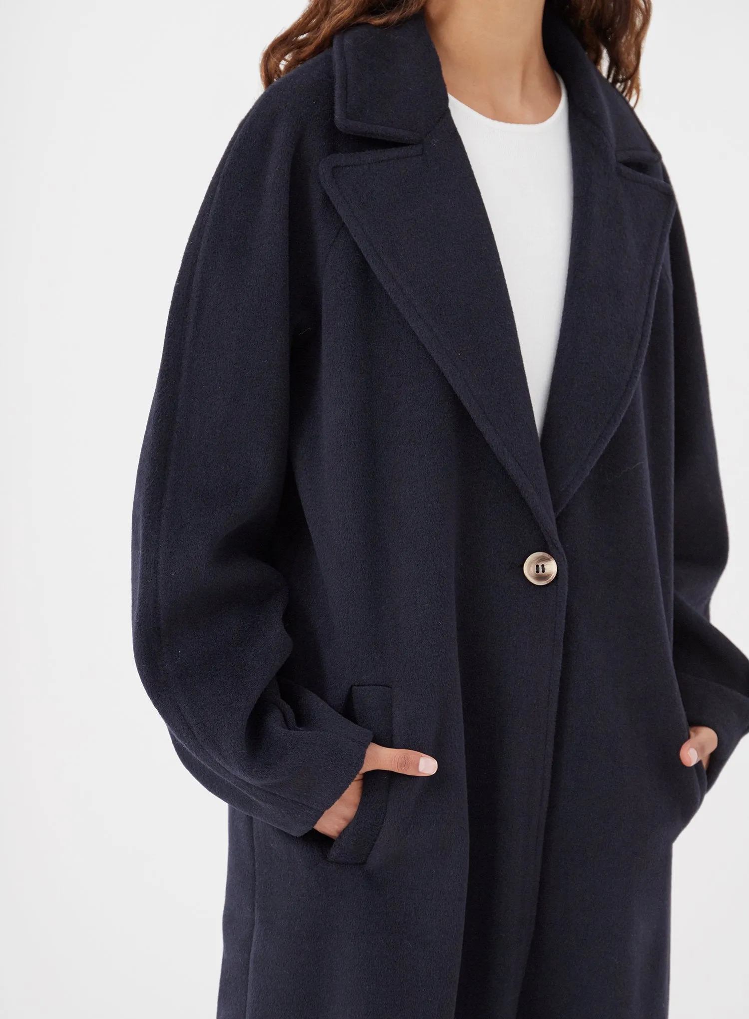 Navy Longline Coat - Betty