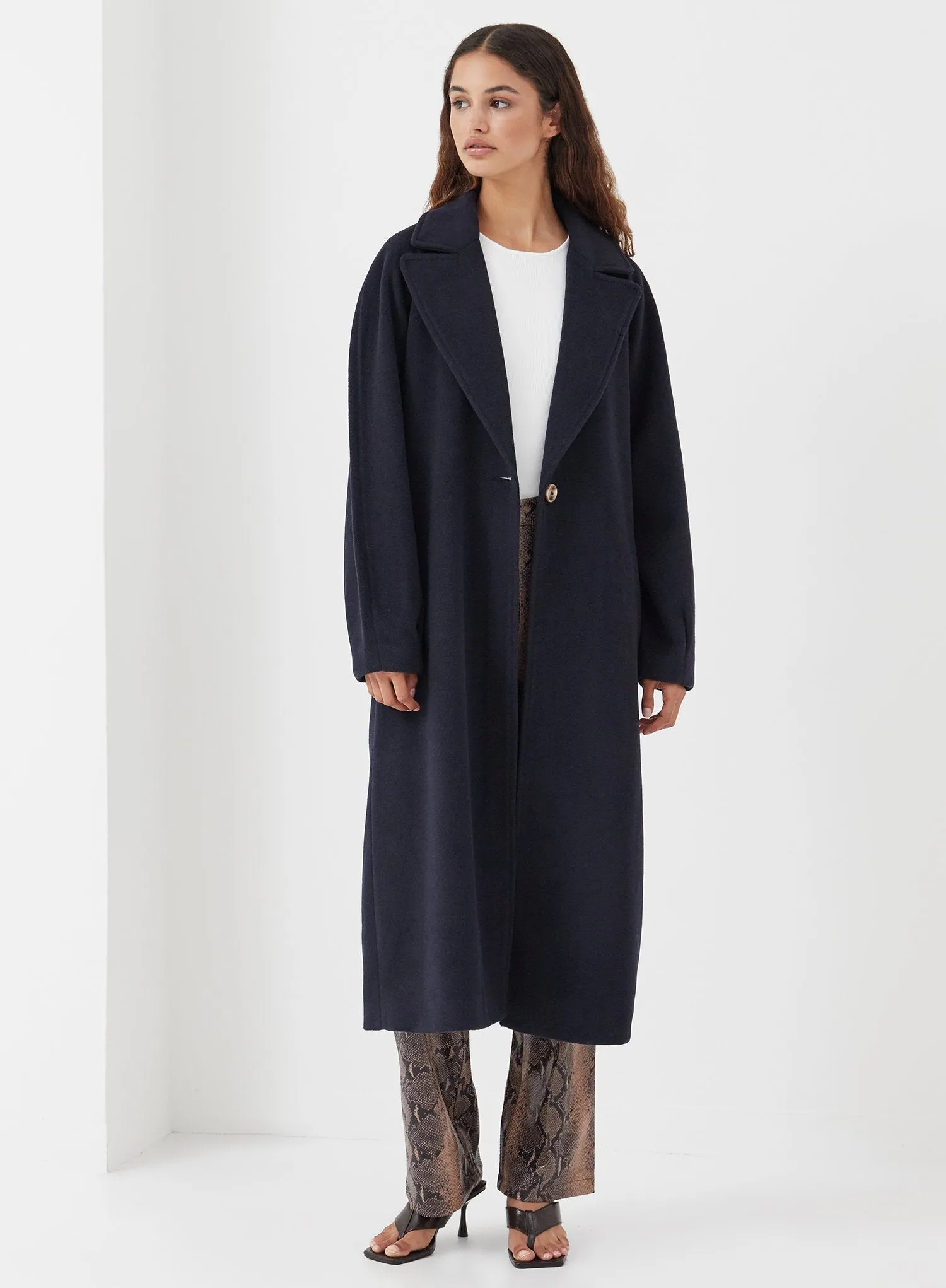 Navy Longline Coat - Betty