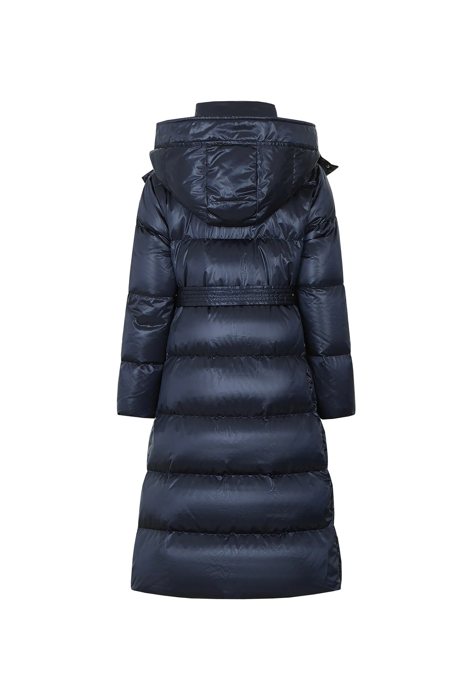 Nicole Long Down Jacket with Belt