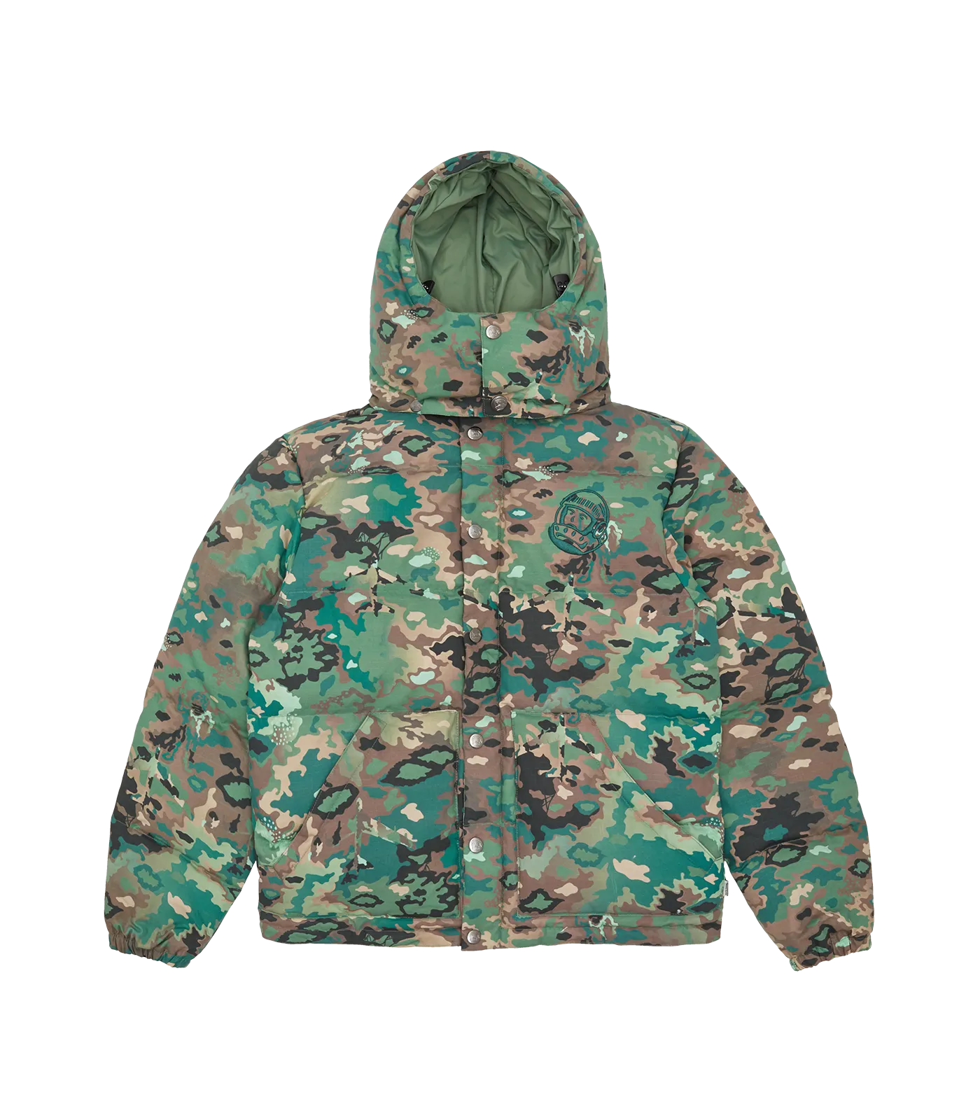 NOTHING CAMO DOWN FILLED HOODED JACKET - GREEN