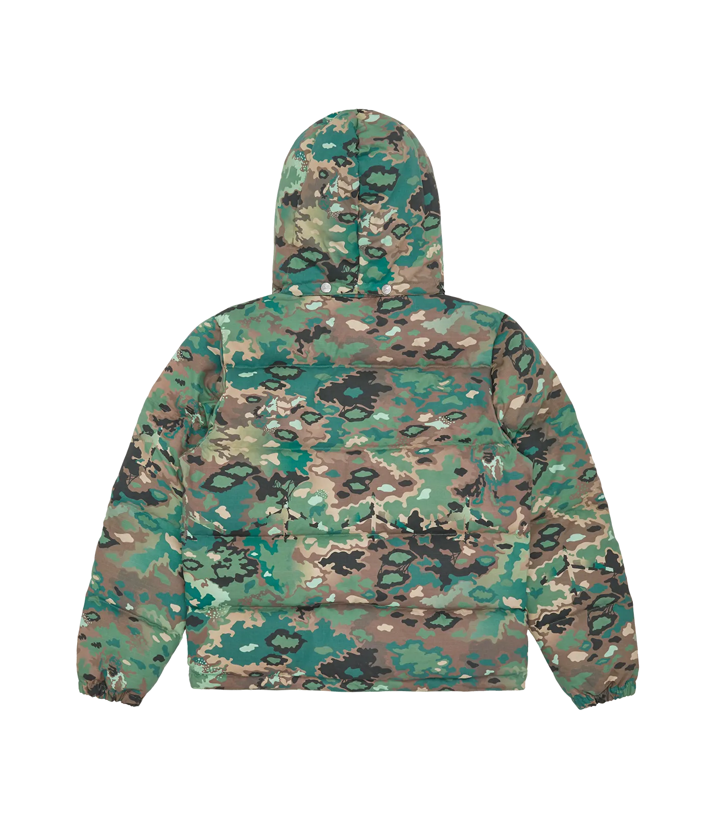 NOTHING CAMO DOWN FILLED HOODED JACKET - GREEN