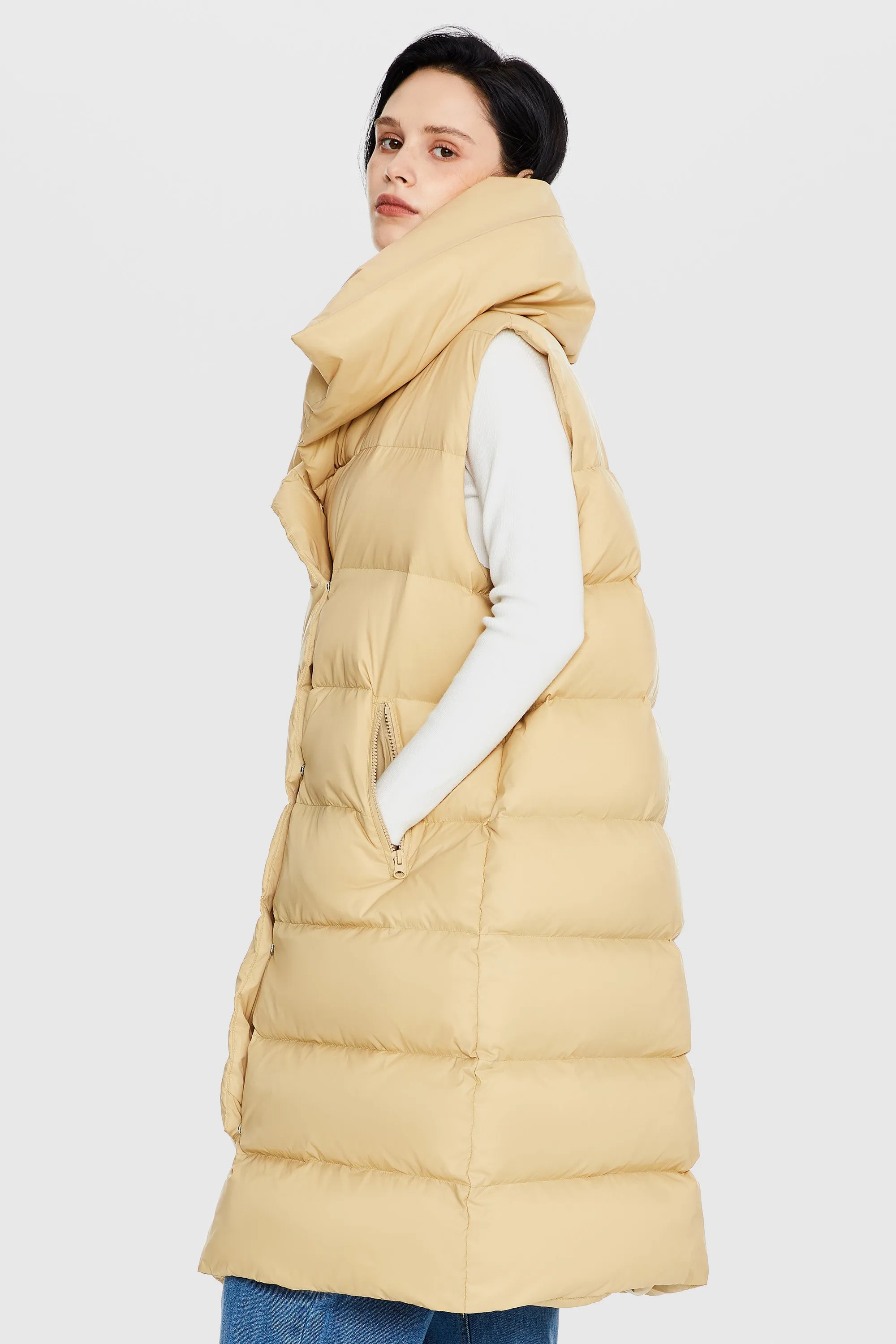 Oversized Collar Puffer Down Vest