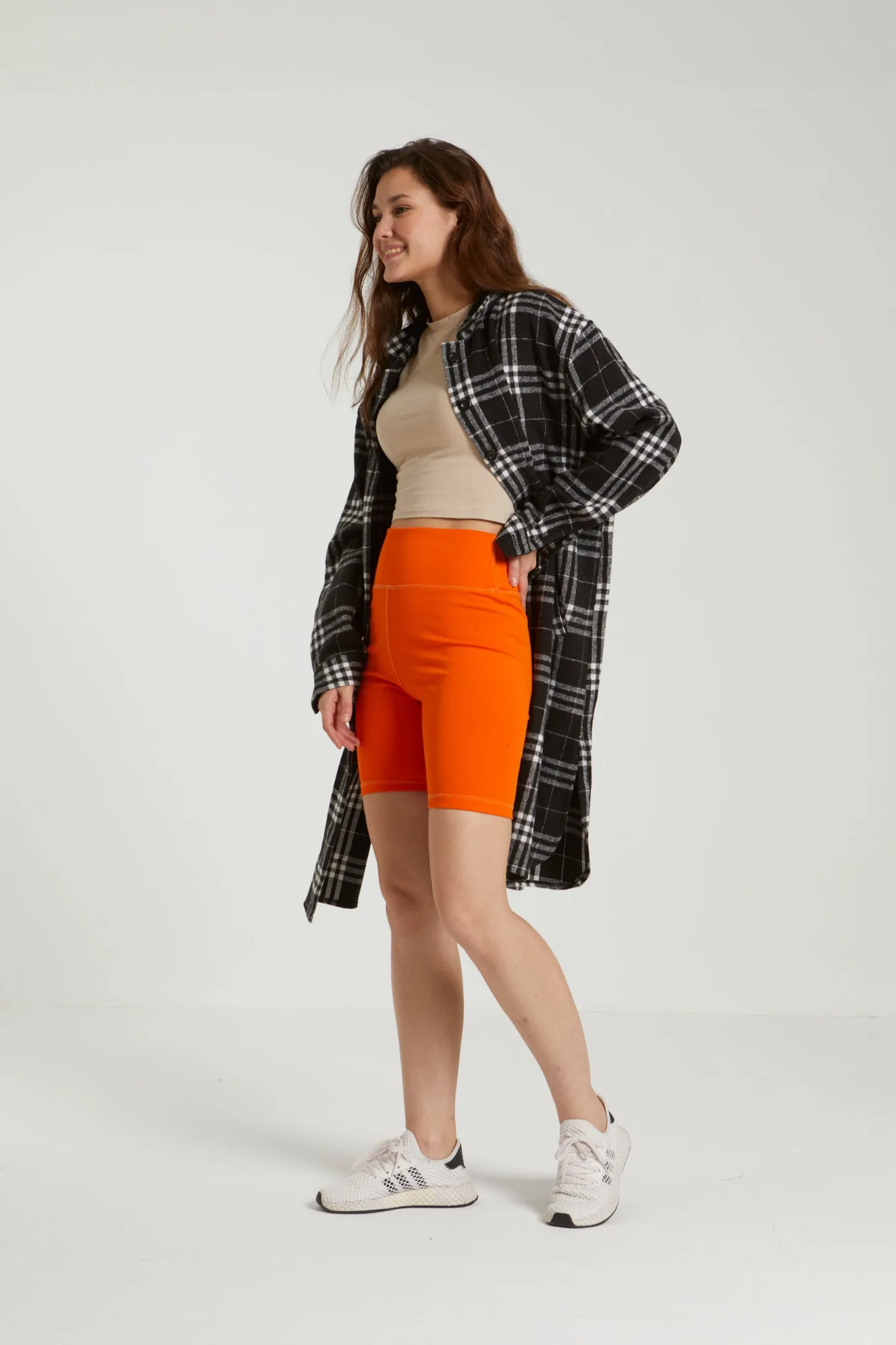 OVERSIZED PLAID WOOL COAT - BLACK