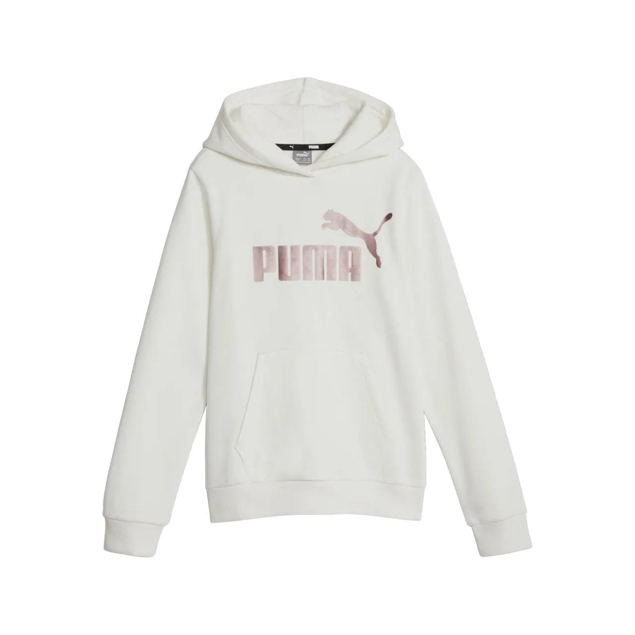 Puma girl's sweatshirt with hood and large logo 670310-65 white-bronze