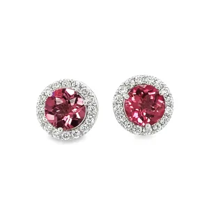 Rhodolite Garnet Stud Earrings