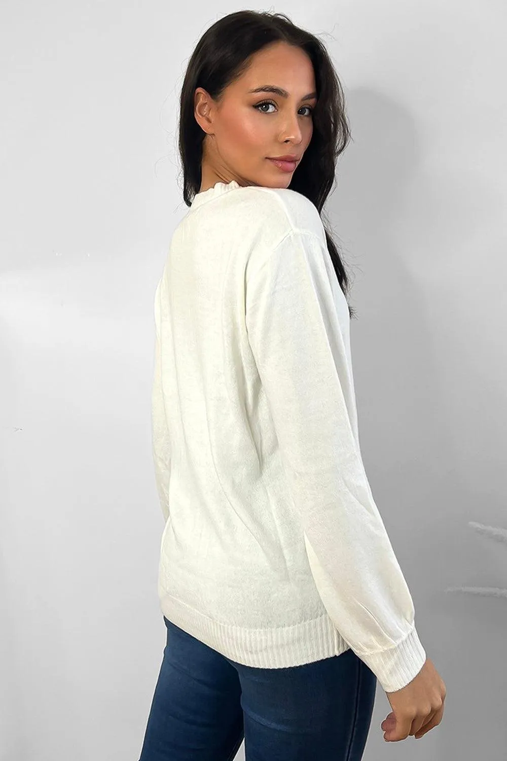 Ribbed Crew Neck Pullover