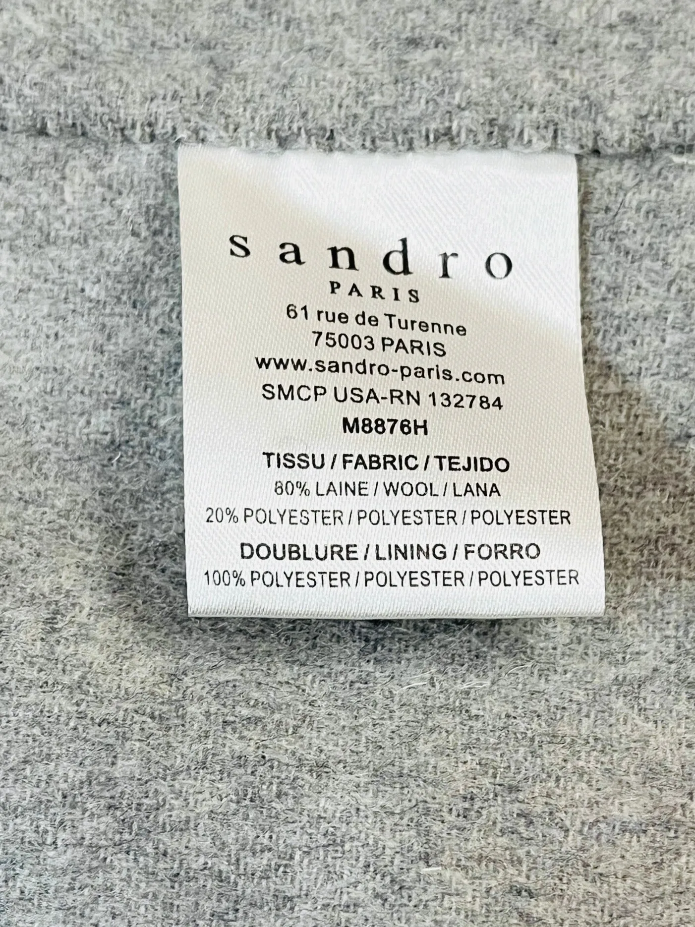 Sandro Wool Coat. Size 38FR