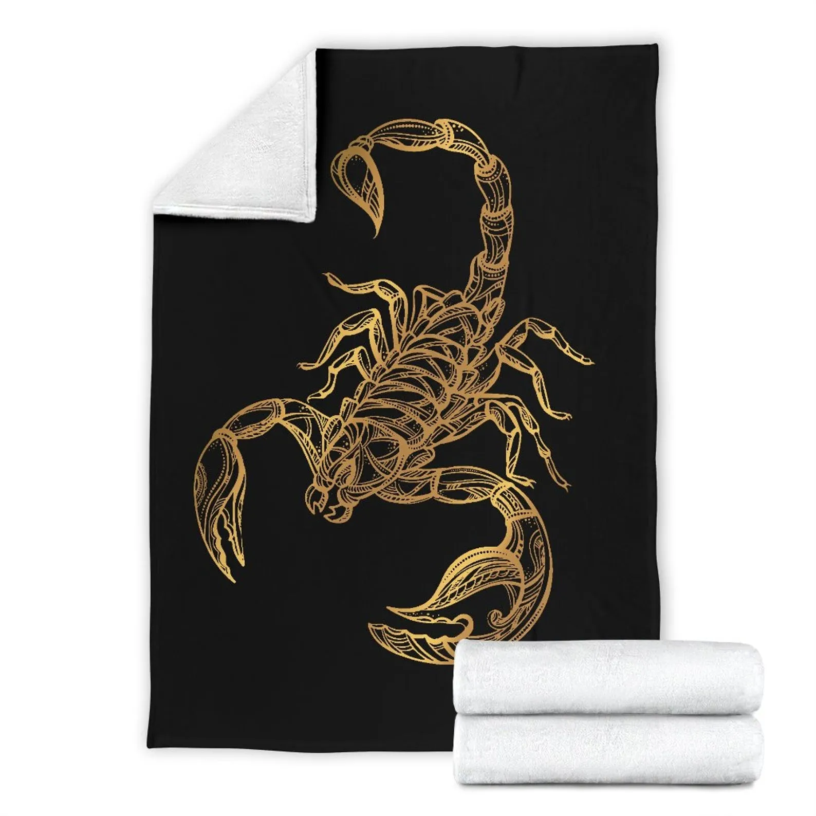 Scorpio Blanket, Golden Scorpion Lover Throw Blanket, Teen Girls Boys And Adult Micro Fleece Blanket, Warm Scorpio Throw Blanket