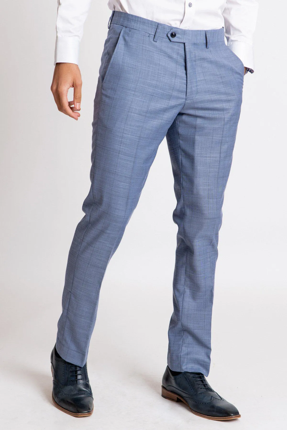 SID - Blue Grey Check Trousers