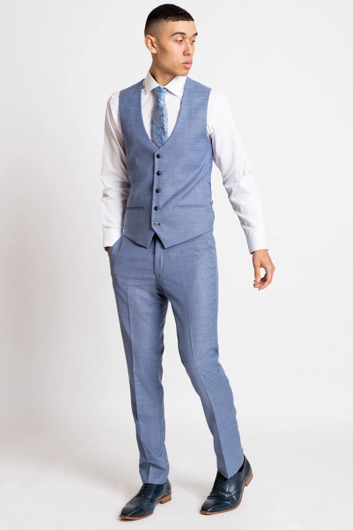 SID - Blue Grey Check Trousers