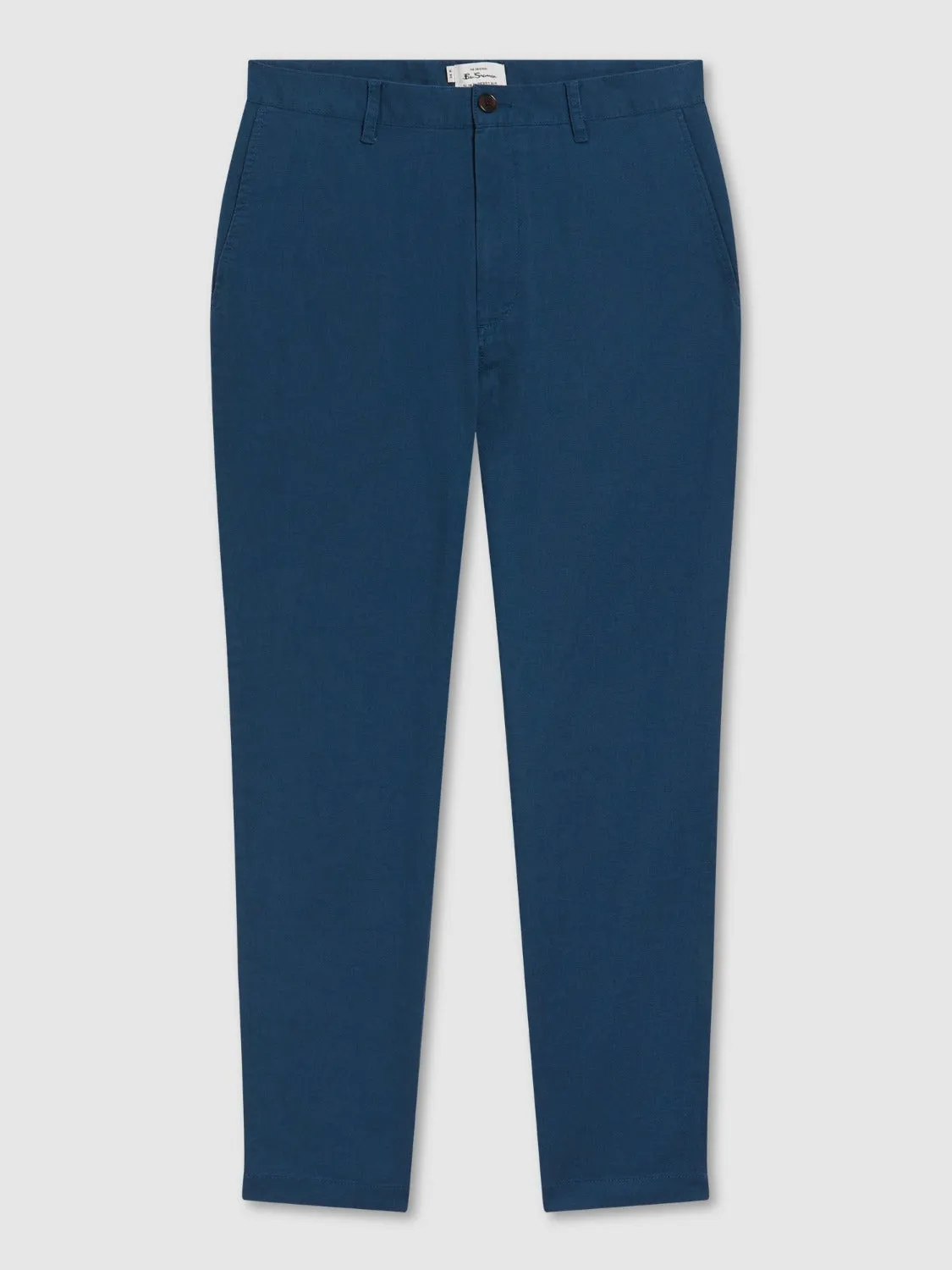 Signature Slim Taper Linen Trousers - Blue